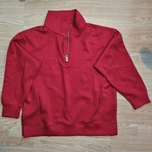 [MyEllement] Adela Lightweight Scuba Tunic Pullover - Cherry/Carmine